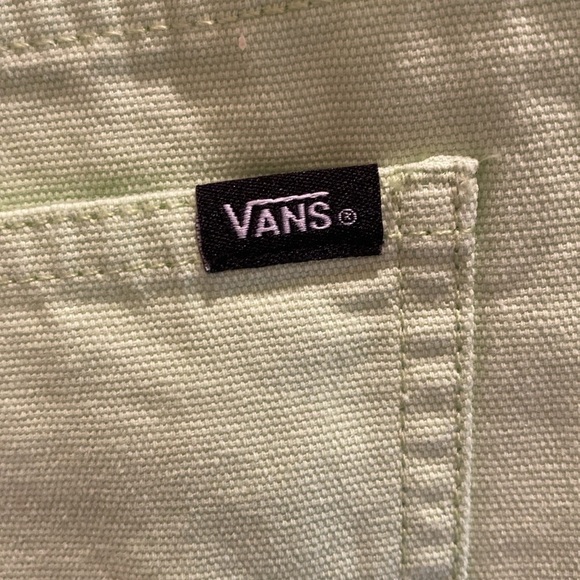 Vans Cotton Barnes Canvas Shorts Pistachio Lime Green Butterfly Size 30 - Picture 4 of 9